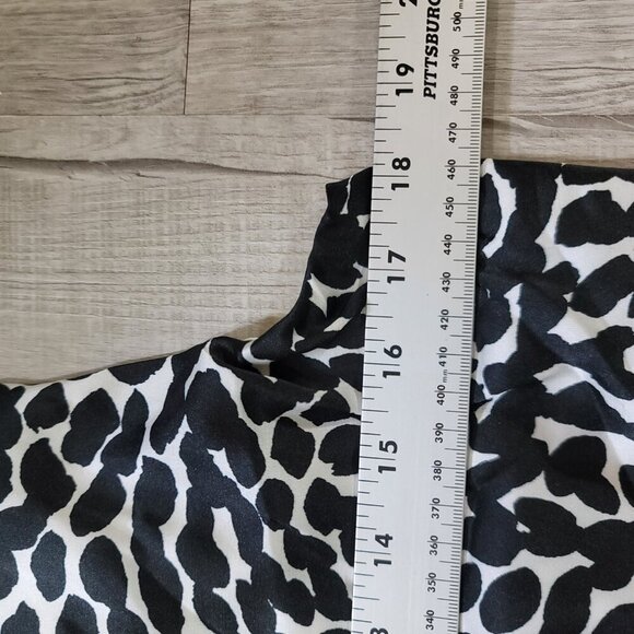 Tahari ASL Black & White One Shoulder Women's Slit Gown Dress | Size 14 - Picture 12 of 13